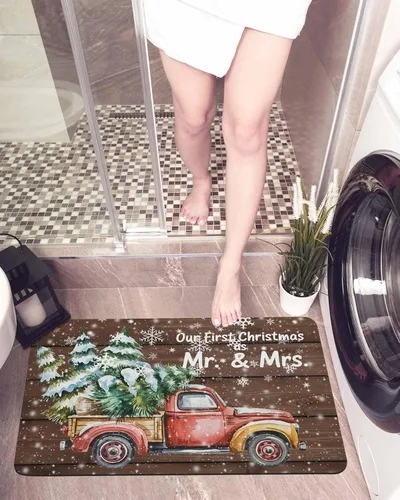 Miniatura 6 de Tapete de baño de Navidad para bañera, antideslizante, de secado rápido y absorbente, de tierra de diatomeas, fregadero, cocina, sala de estar