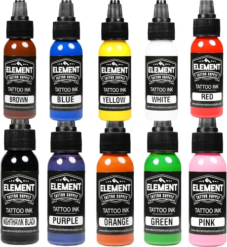Miniatura 44 de Element Tattoo Supply - Tinta de tatuaje negra prémium - Tinta de tatuaje profesional y suministros para contorno, sombreado y mezcla - Tinta