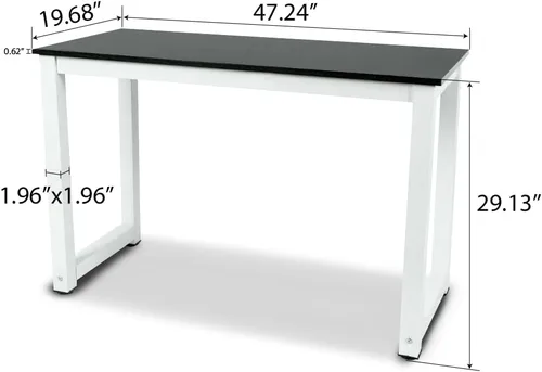 Miniatura 2 de G-PLUS Escritorio de computadora de 47.2 pulgadas, mesa de oficina de madera, estilo moderno y simple, para computadora portátil, mesa de estudio