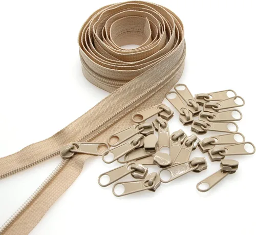 Miniatura 8 de Leekayer The Yards - Cremalleras de nailon beige #3 para coser, 10 yardas con 25 deslizadores para manualidades, bolsas de costura a medida
