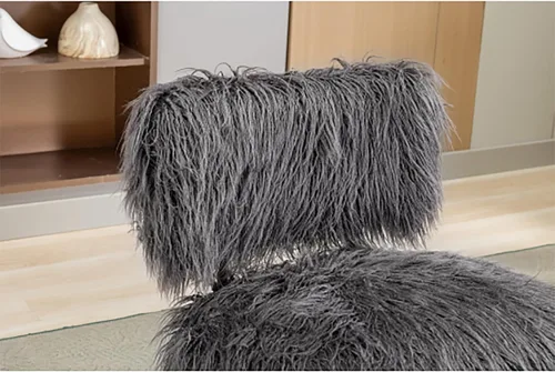 Miniatura 5 de Silla decorativa Saucer con butacas otomanas para Sala Modernas, silla de ocio para sala de estar, silla auxiliar con piel artificial larga