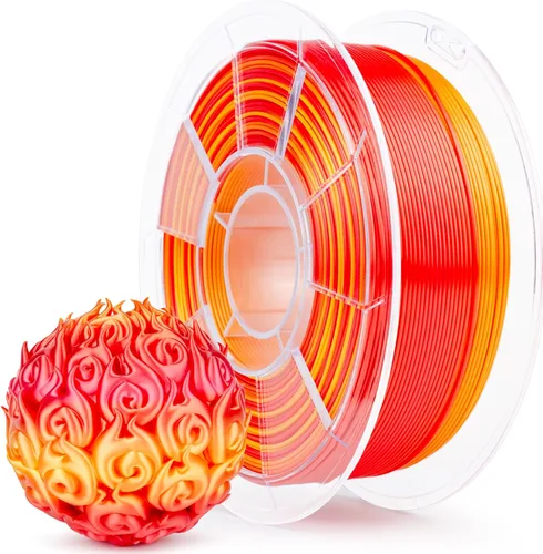 Miniatura 26 de ZIRO - Filamento PLA para impresora 3D de 0.069 pulgadas, filamento sedoso brillante multicolor para impresora 3D, cambio gradual de color PLA