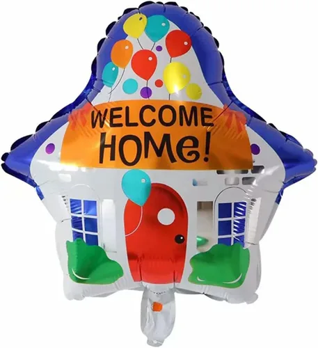 Miniatura 2 de LYST 5 globos de papel de aluminio de bienvenida para el hogar con globos en forma de casa para decoración de fiestas, decoración del hogar