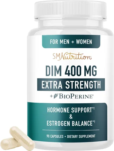 Suplemento DIM de 400 mg extra fuerte | Equilibrio hormonal para hombres y mujeres | Menopausia, acné, alivio de sofocos, apoyo de próstata y