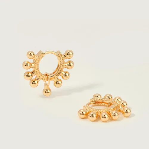 Miniatura 5 de Aretes Mevecco chapados en oro de 18 quilates, con forma de gota, para mujer