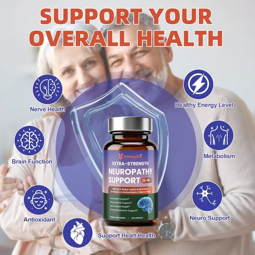 Miniatura 6 de Suplementos de neuropatía de ácido alfa lipoico – con 600 mg de ácido R-alfa lipoico, NAC, ALC, vitamina activa B12 B1 B2 B6, magnesio