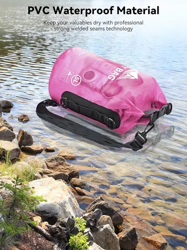 Miniatura 3 de HEETA Bolsa Seca Impermeable para Mujeres y Hombres, 5L/10L/20L/30L/40L Tapa Enrollable Bolsa de Almacenamiento Seca Ligera Mochila con Funda