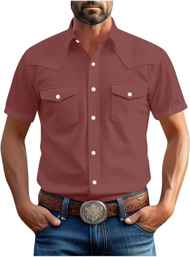 Miniatura 18 de Men's Short Sleeve Button Down Shirts Cargo Shirt Fashion Casual Summer Beach Shirts Business Work Basic Tee Tops