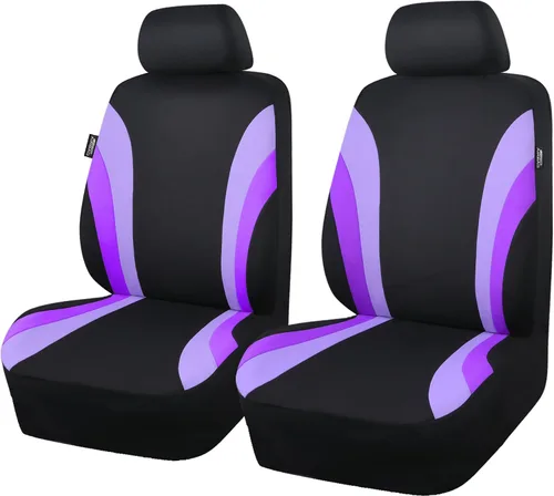 Miniatura 8 de Car Pass - Fundas de asiento delanteros deportivas Line Rider, fundas para asientos de auto grises solo para dos asientos delanteros, compatibles