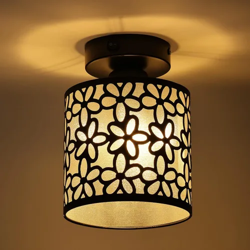 Lámpara Colgante para Comedor de RV, Incluye 1 Bombilla LED Reemplazable, Luz Interior de 12V para RV con Interruptor, Forma de Flor Enrrollada en