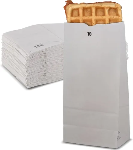 Miniatura 8 de MT Products Bolsas de almuerzo de 10 libras. Bolsas de papel kraft para comestibles y compras, paquete de 50