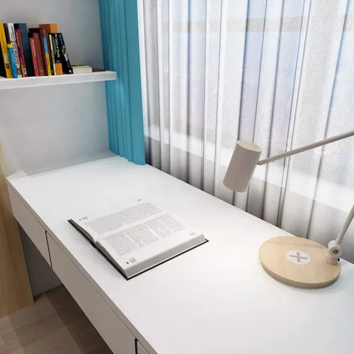 Miniatura 3 de YENHOME Papel tapiz de vinilo de cocina de 24 x 393 pulgadas para armarios, papel adhesivo blanco para dormitorio, papel adhesivo blanco sólido