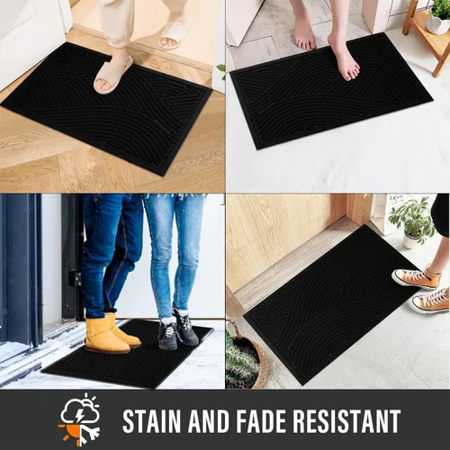 Miniatura 4 de HIYARD Tapete resistente para puerta delantera, tapetes absorbentes para barro y suciedad, antideslizantes, para interior y exterior, resistentes a