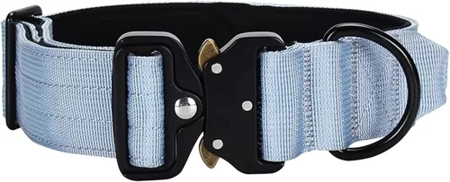 Miniatura 8 de Collar táctico para perro resistente, nailon ajustable con hebilla de metal, varios colores (naranja, L)