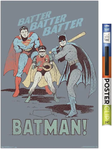 Miniatura 19 de Trends International DC Comics - Póster de Batman - Robin - Superman - Batter Wall Poster, 14.725 x 22.375 pulgadas, versión enmarcada de madera