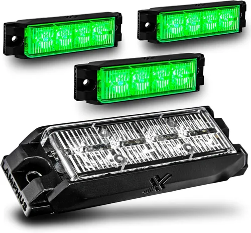 Miniatura 67 de LAMPHUS NanoFlare - Luz de advertencia estroboscópica de 5 pulgadas y 6 W, color blanco ámbar, luz de advertencia estroboscópica para parrilla