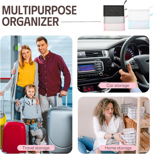 Miniatura 7 de EASYFUN Bolsas organizadoras de malla con cremallera, Champán, Moda Deporte Exterior