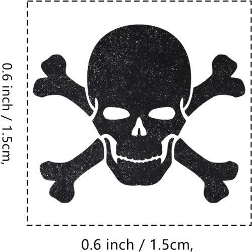 Miniatura 2 de Sello de goma con diseño de calavera y huesos cruzados, 3/5 pulgadas, pequeño mini sello de Halloween para álbumes de recortes, planificación