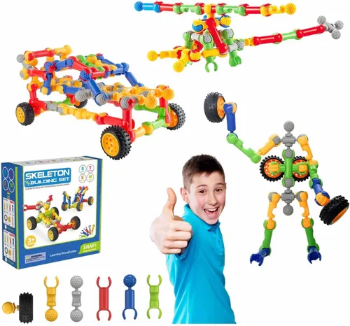 SHUNLAM Juguetes de construcción para niños, 110 juguetes STEM para niños y niñas, juego entrelazado para mayores de 3 años, kit creativo para niños