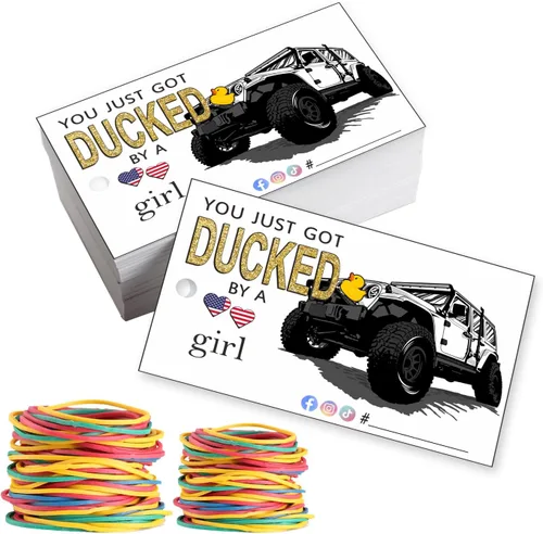 Miniatura 10 de You've Been Ducked You Just Got Ducked By a Car Girl Tarjeta de juego de pato de pato Etiqueta de tarjeta de pato Paquete de 50