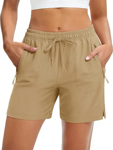 Miniatura 18 de MAGCOMSEN Pantalones cortos de senderismo para mujer de 5 pulgadas, UPF 50+, de secado rápido, ligeros, atléticos, para correr, golf, verano
