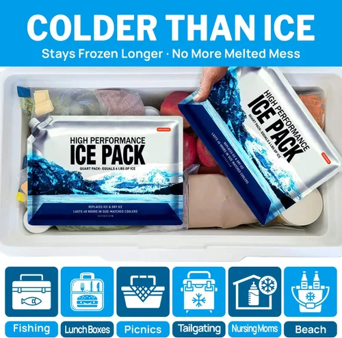 Miniatura 8 de Bolsas de hielo reutilizables para enfriadores, paquetes de congelación de gel de larga duración para bolsas más frías, lonchera, bolsa enfriadora