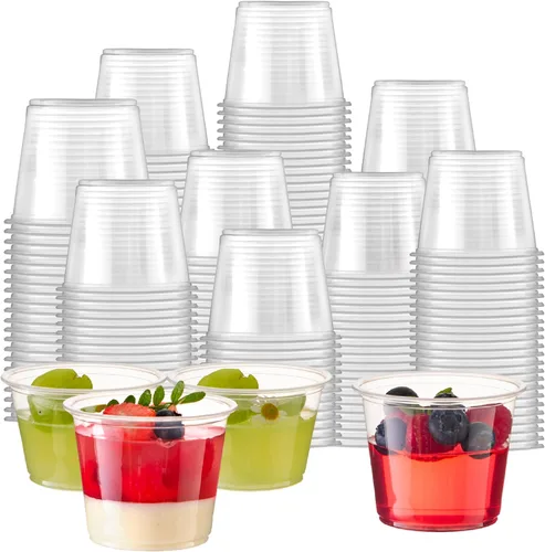 Miniatura 9 de Fit Meal Prep Paquete de 2500 Vasos de Condimentos de 1 oz Sin BPA Sin Tapas, Contenedores Desechables para Shots de Gelatina, Tazas Pequeñas