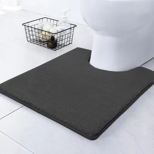 Miniatura 39 de SWEMSTAR Alfombra de baño de espuma viscoelástica con alfombra de inodoro, tapete de baño absorbente de agua para suelo de baño, antideslizante