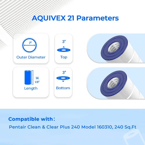 Miniatura 3 de Cartuchos de filtro de piscina CCP240, compatibles con Pentair Clean & Clear Plus 240, Pentair 160310, 178569, R173572, Pleatco PCC60, PCC60-PAK4
