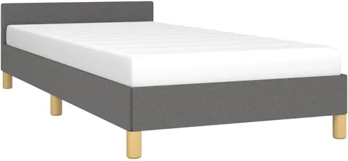 vidaXL Base de cama con cabecero para el hogar, accesorio de cama interior para dormitorio, base de cama individual tapizada, muebles color gris
