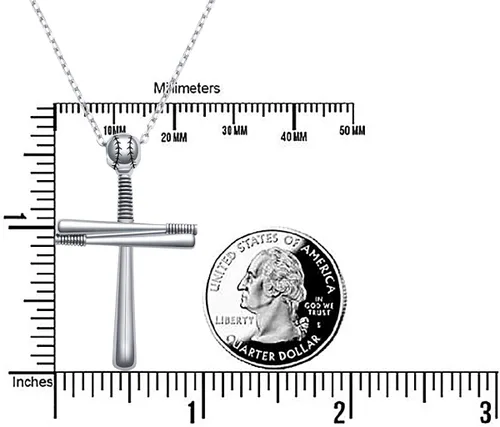 Miniatura 6 de Mens S925 Sterling Silver Large Cross Pendant Necklace 24 Inches Silver Chain