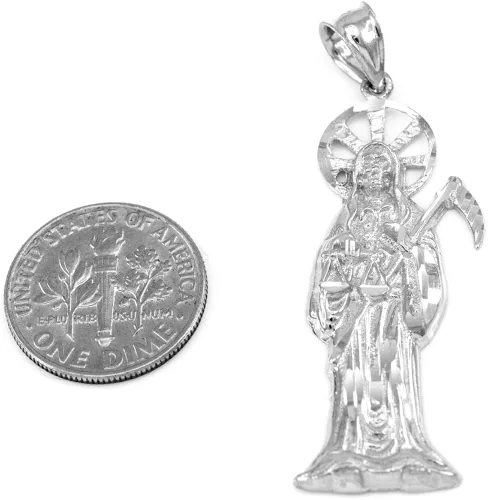 Miniatura 2 de Saint Collection Colgante de plata de ley 925 de Santa Muerte, Metal