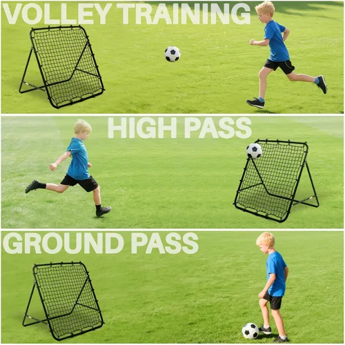 Miniatura 2 de Red de rebote ajustable para fútbol Entrenador de fútbol con marco de acero Red de rebote plegable portátil para práctica de pases y tiros