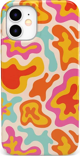 Casely Funda para iPhone 11 | Color tropical Splash | Retro abstracto | Diseño clásico ultra delgado