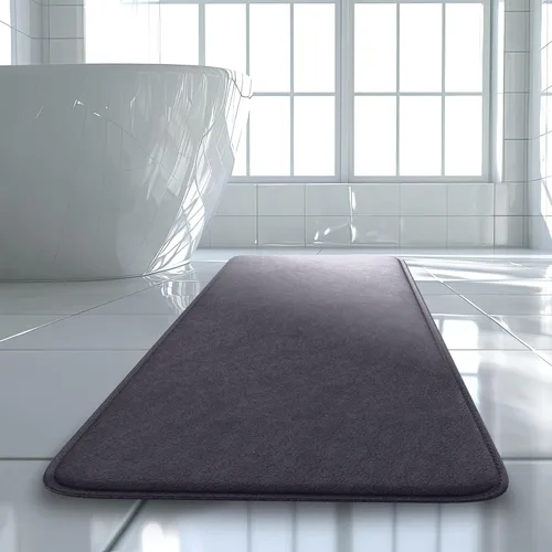 Miniatura 11 de Alfombra de baño de lujo – 1 pieza de alfombrilla de baño de espuma viscoelástica, antideslizante y ultrasuave, altamente absorbente, fácil