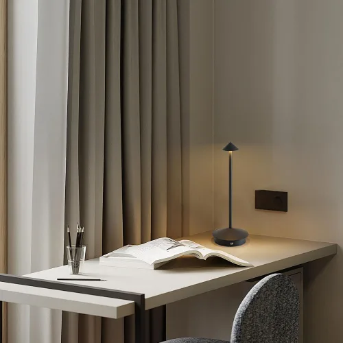 Miniatura 8 de Paquete de 2 lámparas de mesa inalámbricas de aluminio, lámparas de mesa recargables de 6000 mAh, lámpara LED táctil portátil, lámparas de mesa Negro