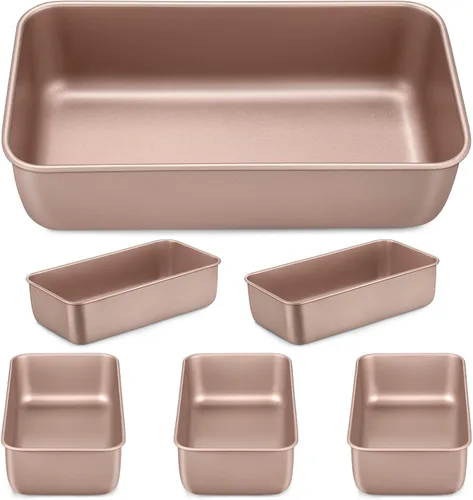 Miniatura 12 de LIANYU Paquete de 4 moldes para pan para hornear pan, molde para pan de 9 x 5 pulgadas, molde para pan de acero inoxidable para pastel de carne