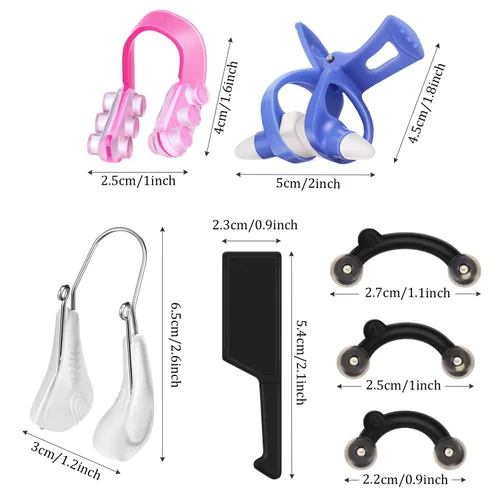Miniatura 2 de 5 piezas de moldeador de nariz más delgado para levantar la nariz, clips de puente ancho de silicona, sin dolor, herramientas para enderezar