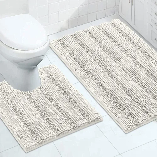 Miniatura 67 de Turquoize Alfombras de Baño de Chenilla Peludas Alfombra de Baño Antideslizante Gruesas Alfombras Peludas para Baño Chenilla Juego de Alfombra