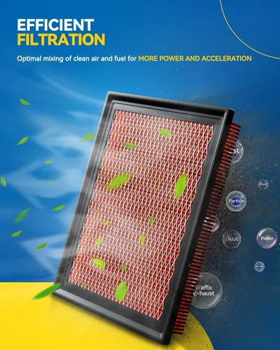 Miniatura 5 de PHILTOP Filtro de aire de motor mejorado CA4309 de repuesto para Murano 2009-2024, QX60 2014-2020, Maxima 2016-2023, Murano 2003-2007, panel flexible