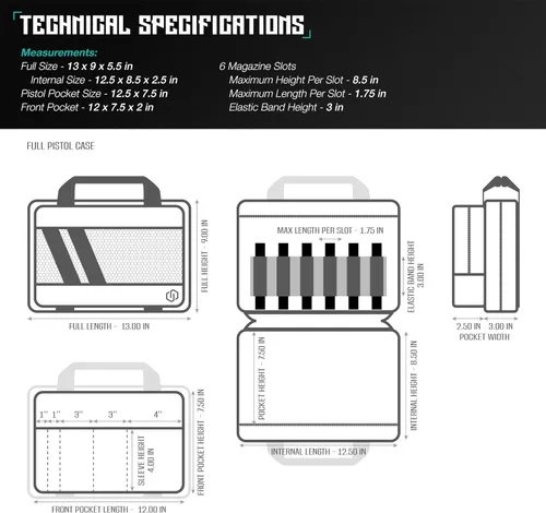 Miniatura 7 de Savior Equipment Specialist Series Tactical Double Scoped Handgun Firearm Case Pistol Bag For Outdoor Hunting Shooting Range, Lockable Compartment