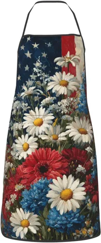 Miniatura 21 de Delantal impermeable floral arcoíris con bolsillos grandes para regalo de cocina