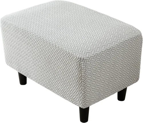 Miniatura 14 de Eco-Ancheng Funda elástica para silla, funda otomana rectangular de almacenamiento, funda otomana para reposapiés, fundas otomanas para taburete