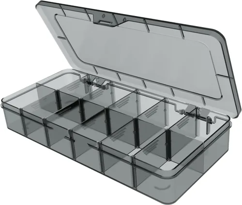 Miniatura 8 de Caja organizadora grande transparente, caja organizadora de 12 rejillas con divisores extraíbles para joyas, almacenamiento de cuentas, contenedor