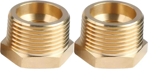 Miniatura 4 de 2 piezas 1" NPT macho x 1/2" NPT hembra buje hexagonal adaptador de accesorios roscados reductor de latón de CX WONDERLAND