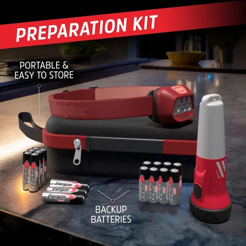 Miniatura 4 de Energizer WeatheReady - Kit de corte de energía con linterna LED 2 en 1, linterna frontal LED, IPX4 resistente al agua, baterías AA + AAA, estuche