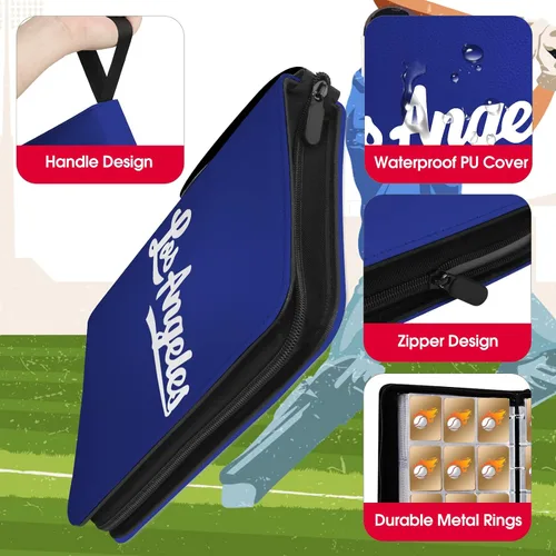 Miniatura 2 de Carpeta de Tarjetas de Béisbol con Fundas de 900 Bolsillos, Portador de Tarjetas de Béisbol de Los Ángeles para Tarjetas Coleccionables, Álbum