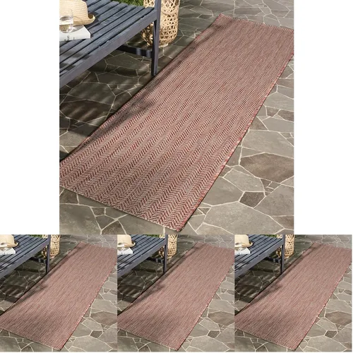 Miniatura 81 de SAFAVIEH Alfombra Lavable para Exteriores Colección Courtyard - Pasillo de 2'3" x 6'7", Azul Marino y Gris, No Desprende Pelusa y Fácil Limpieza