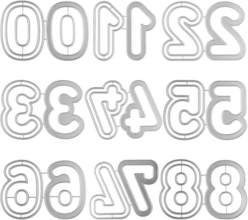 BAOFALI Juego de 9 troqueles número 0-8 para manualidades de papel, manualidades, troqueles de corte de metal para bricolaje, álbumes de recortes, 9