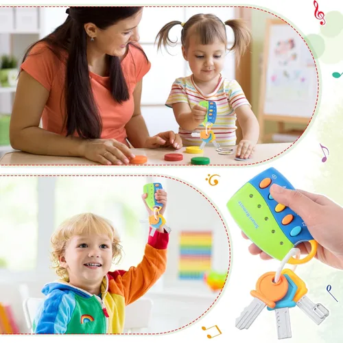 Miniatura 4 de Skylety Juguete musical inteligente remoto de la llave del coche con sonido y luces Juguetes musicales divertidos y educativos para el juego de Azul